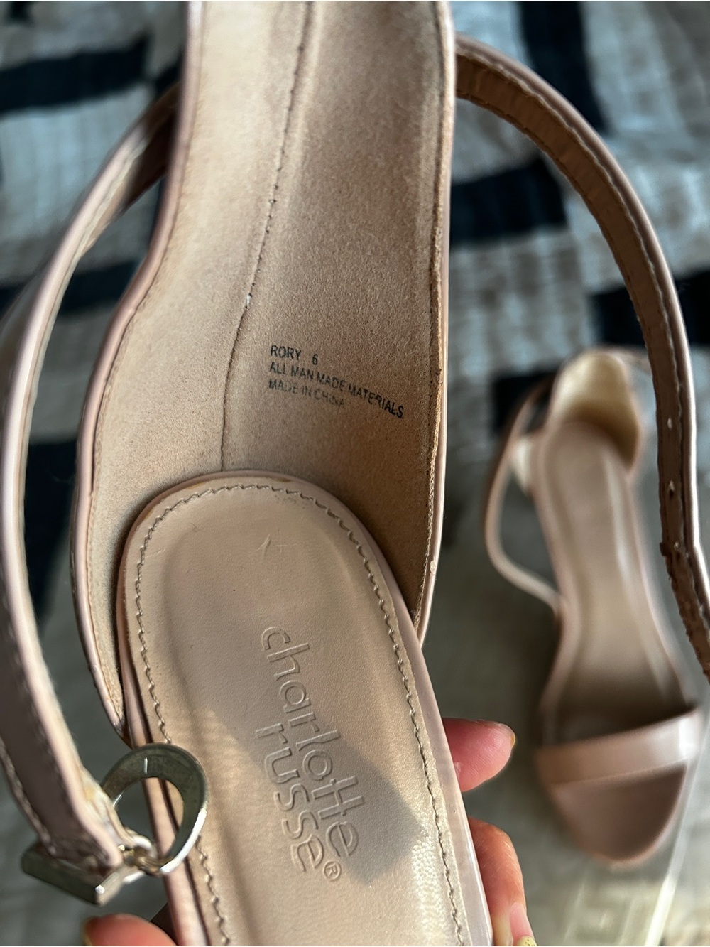 Charlotte Russe Women’s Ankle-Strap Sandal in Nude - Picture 3 of 4